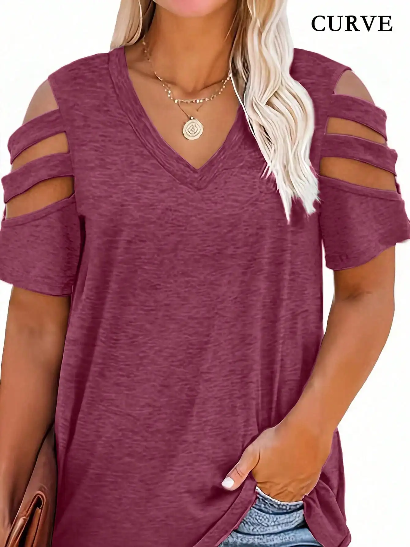 Blouse Off Shoulder - Femmes mode grande taille 1XL-5XL col