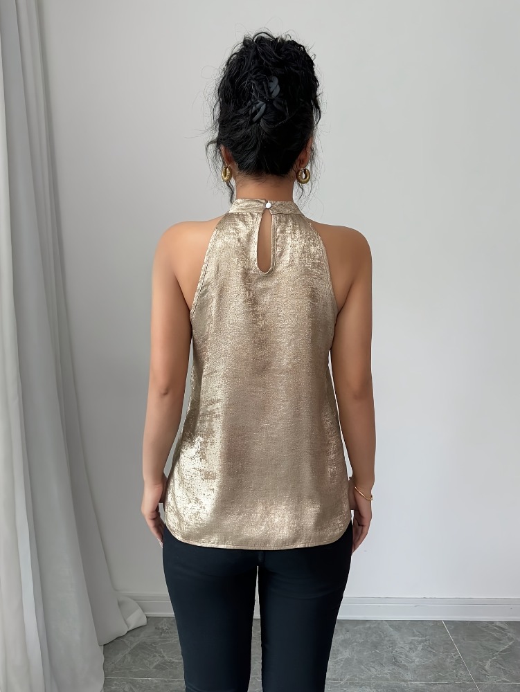 Chemisier Femme Doré Brillant  - Blouse Off Shoulder avis et prix