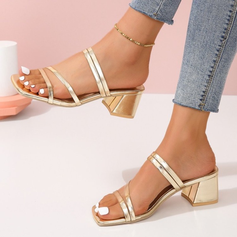 Mules pour femmes à bout carré - Sandal Strappy Heeled avis et prix