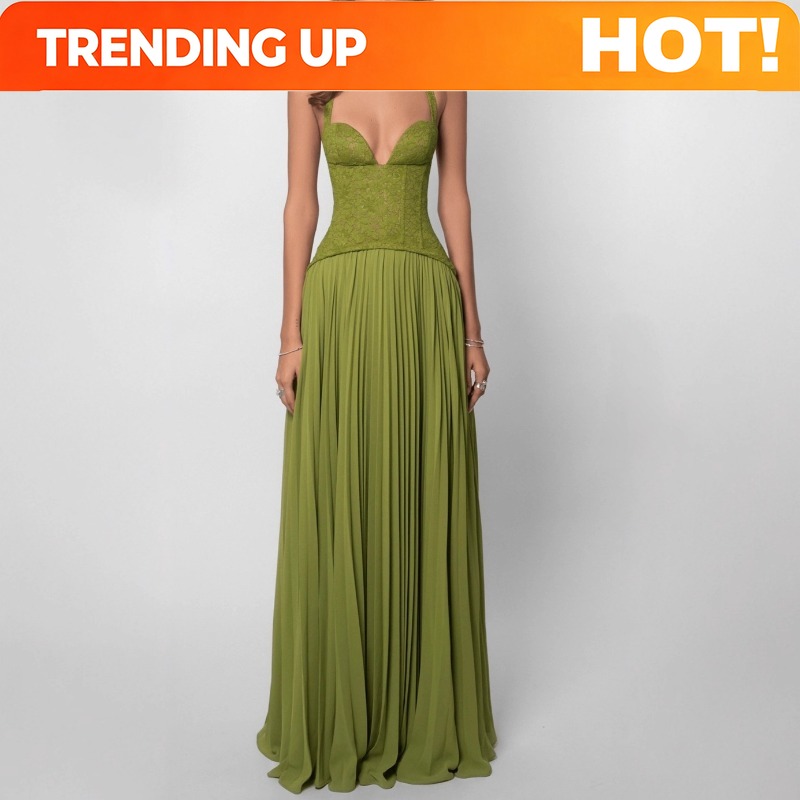 Robe longue plissée sexy à col - Maxi Dress Halter avis et prix