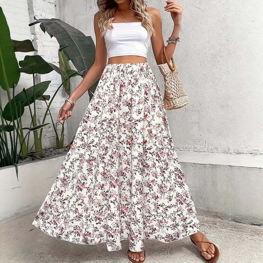 Jupe midi bohème à imprimé flo - Midi Skirt Floral avis et prix