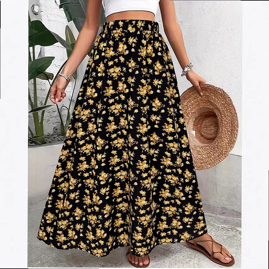 Jupe midi bohème à imprimé flo - Midi Skirt Floral avis et prix