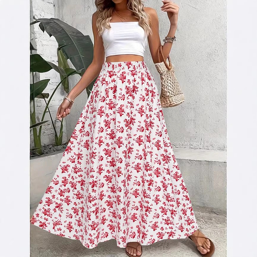 Jupe midi bohème à imprimé flo - Midi Skirt Floral avis et prix